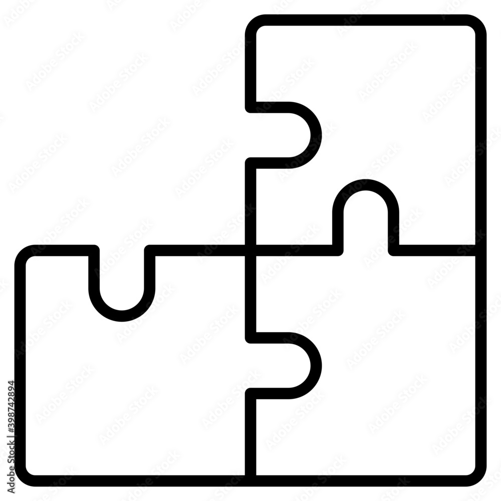 Puzzle line icon vector Puzzle line icon vector