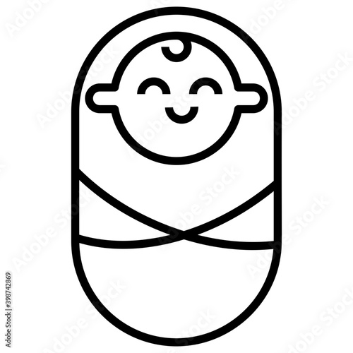 Newborn baby line icon 