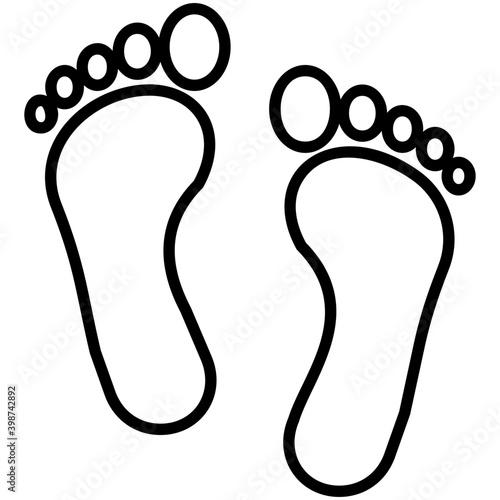 Footprints, footsteps vector line icon 
