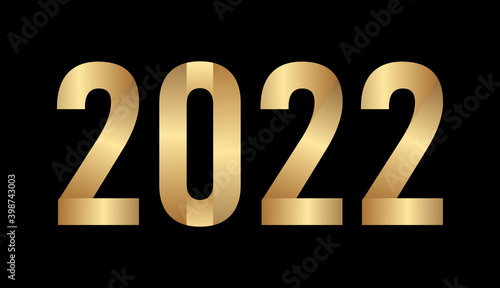 2022 gold text on Black background, 2022 logo