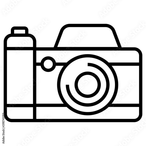 Camera icon in line design