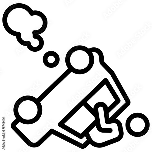 pictograph of car accident in line design