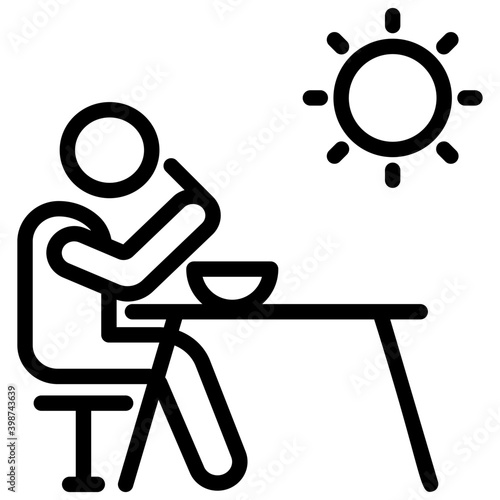 Line vector design of eat food pictograph.