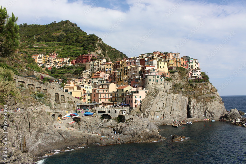 Cinque terre town on the cliffs, Italy