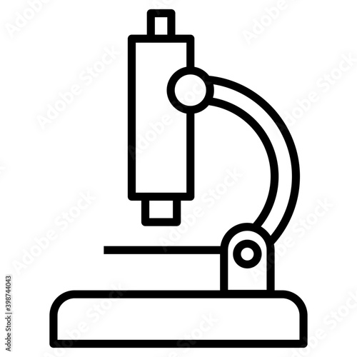 Icon of microscope in line design.
