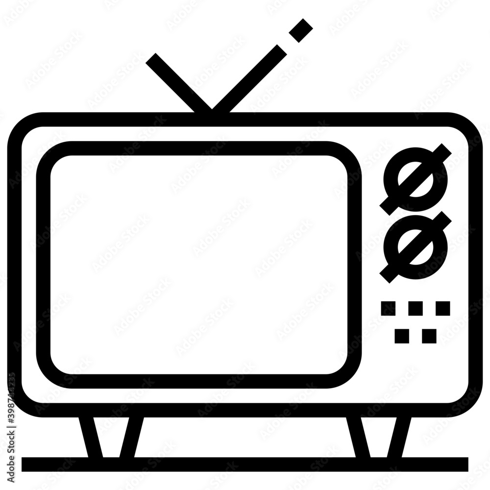 Retro television vector in line design Retro television vector in line design
