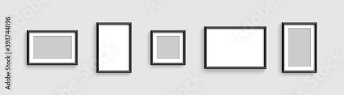 Photo frames. Vector template for picture. Collection Photo frames, isolated. Template mockup photo frame different shapes. Vector illustration