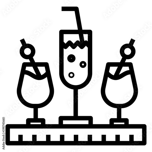 Cocktail  drink in line vector 