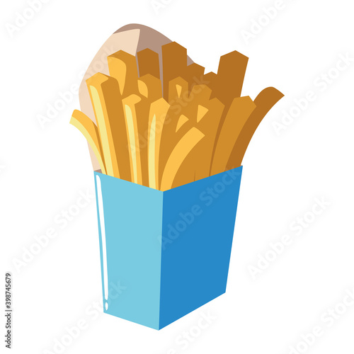 fast food french fries snack icon isolated image