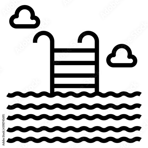 Swimming pool in line  design 