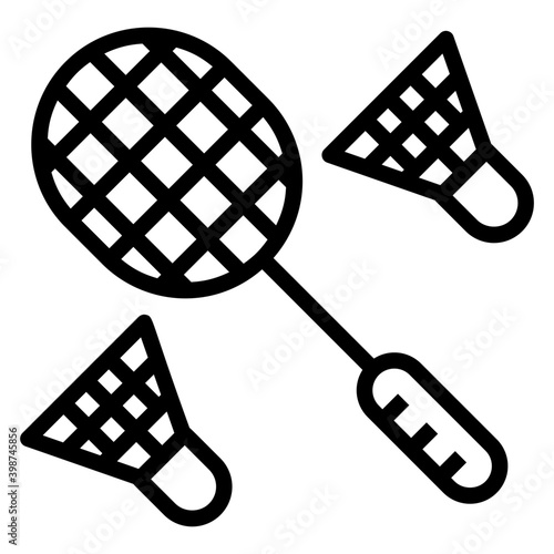 Badminton icon isolated on white background  