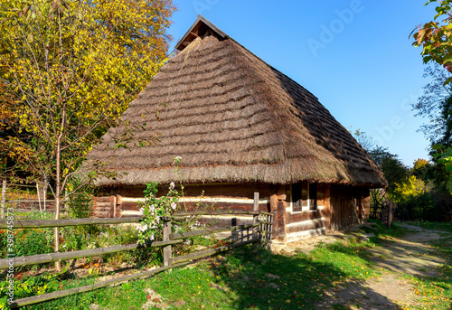 Carpathians. Traditional old village house.