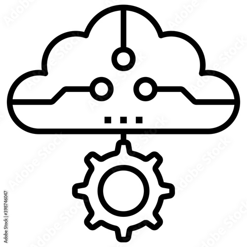 Cloud paas icon isolated on white background 