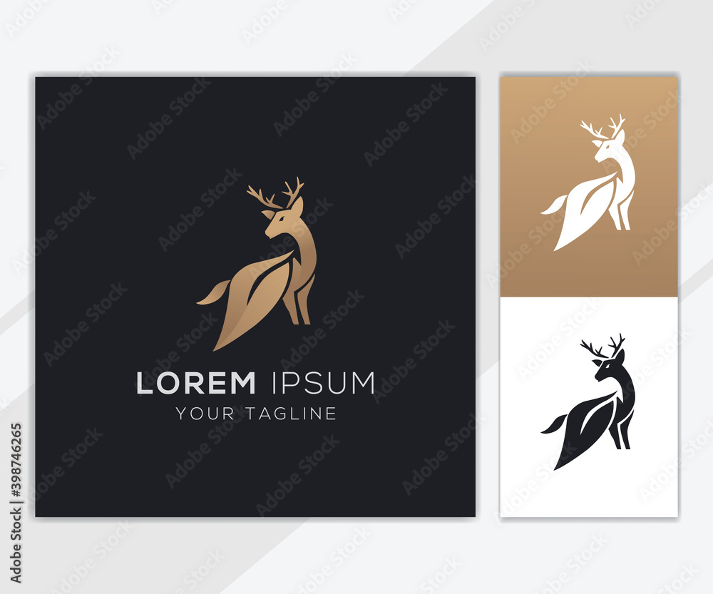 Deer leaf logo template for company Deer leaf logo template for company