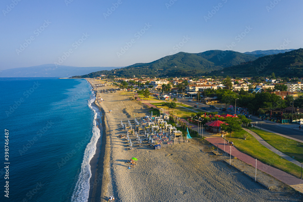 Aerial view of the beach on Kato Sotiritsa, Greece