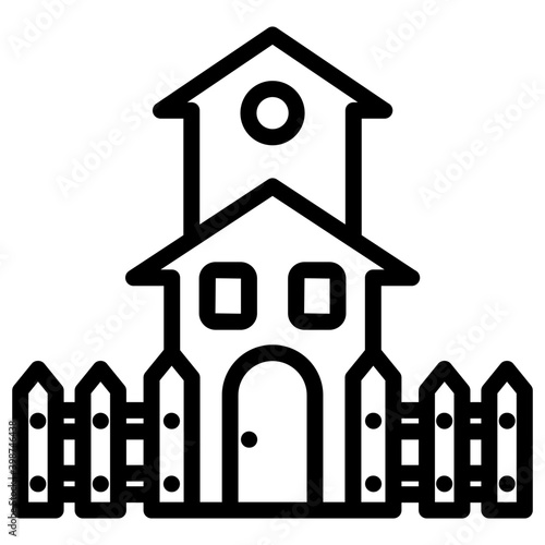 Icon of kids playhouse line design.
