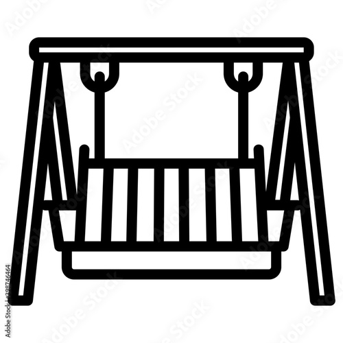 Icon of porch swing in line design.