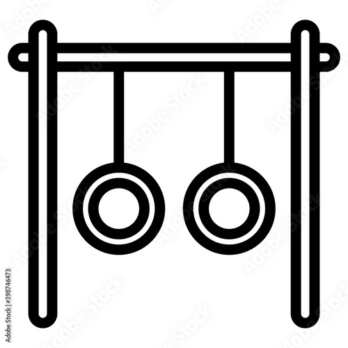 Swing rings icon in line design.
