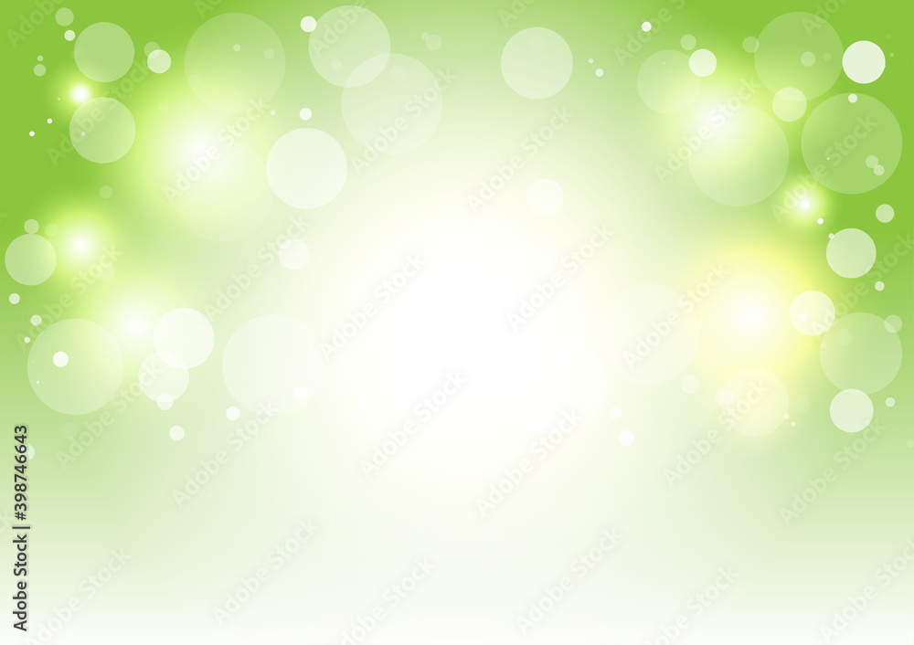 Green background with white bokeh for the environment Green background with white bokeh for the environment