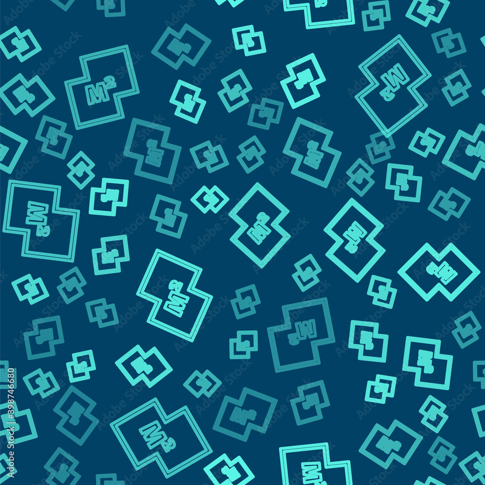 Green line House plan icon isolated seamless pattern on blue background. Vector Illustration Green line House plan icon isolated seamless pattern on blue background. Vector Illustration