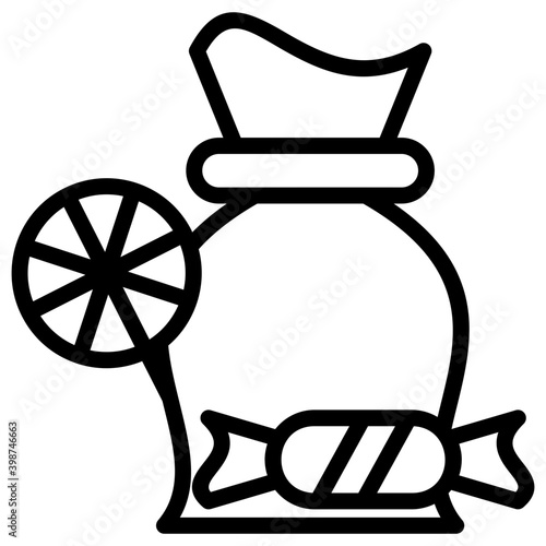 Line candies bag vector design 