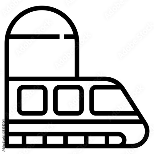 Subway train vector in line design 