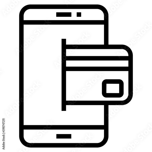 Digital payment vector in line design 