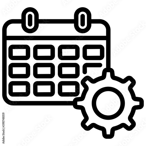 Timetable configuration  icon in line design. photo