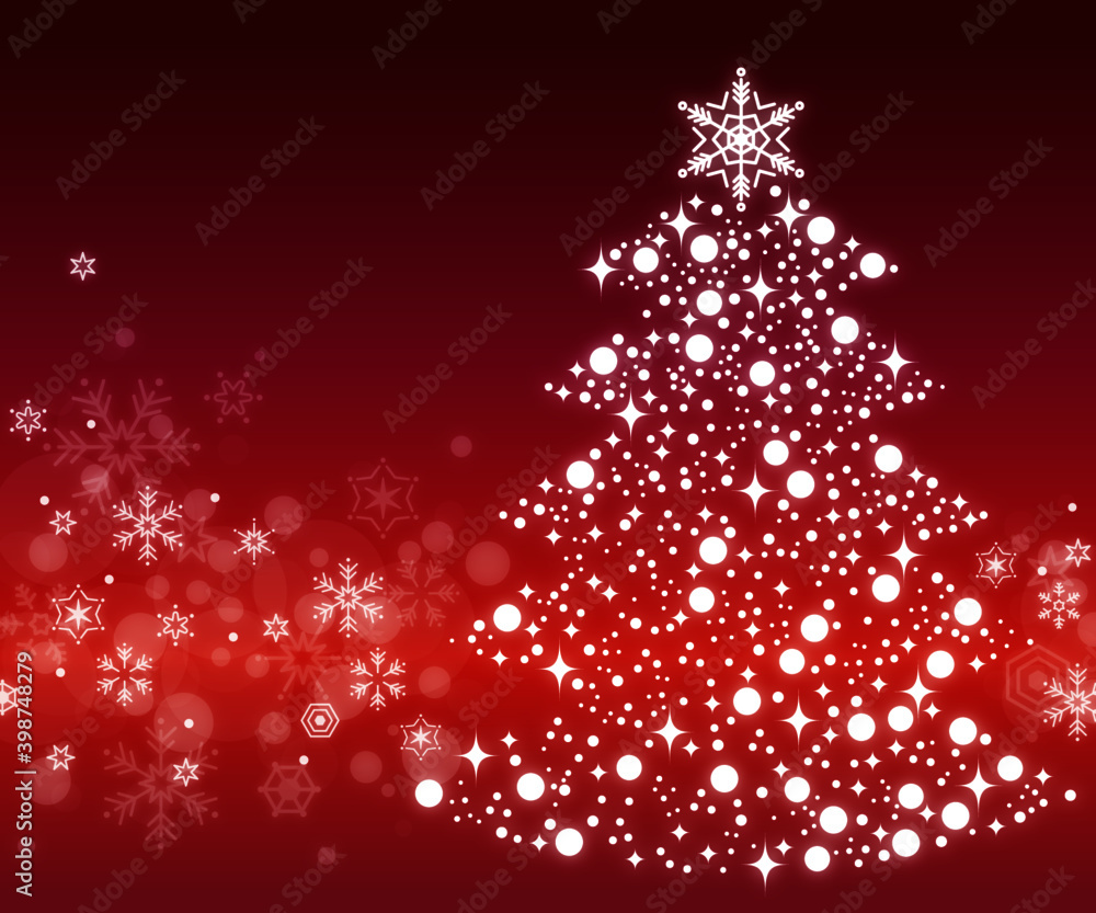 クリスマスツリーと雪の結晶 クリスマスツリーと雪の結晶
