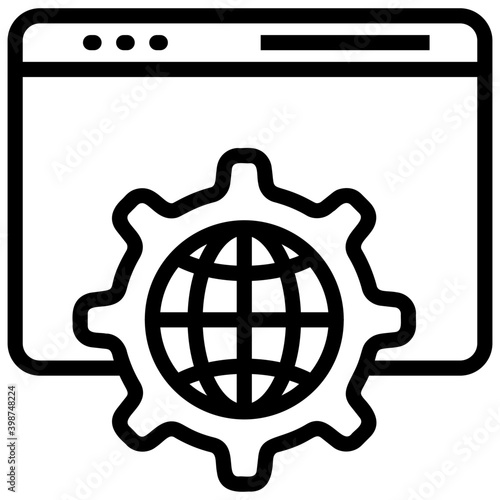 Internet searching website in line design 