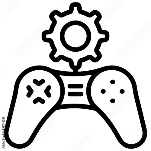 Icon of game development in line design.