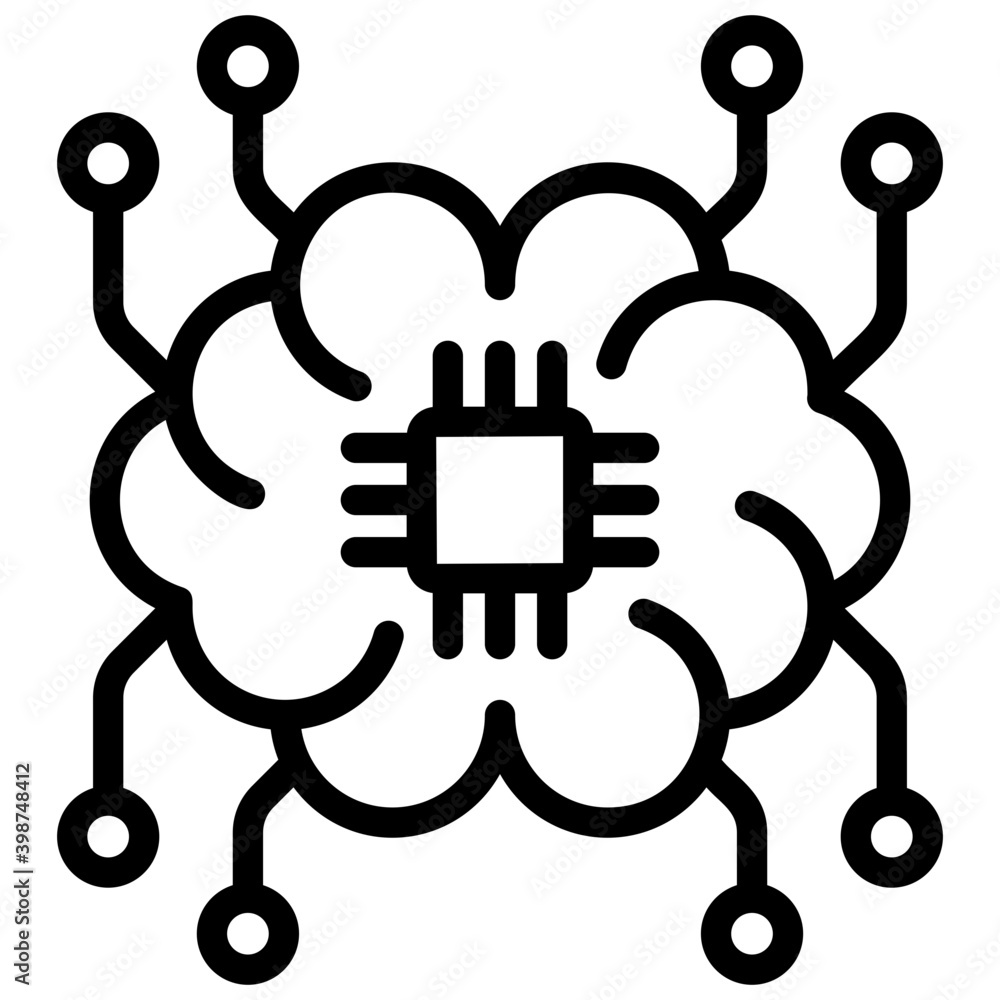 Mind superintelligence vector in line design Mind superintelligence vector in line design