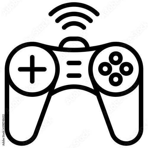 Line wireless game controller vector design 