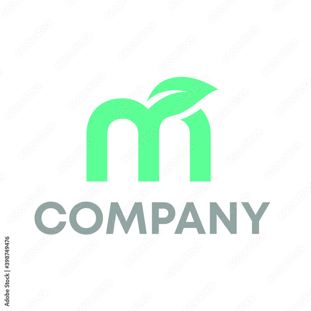 Fototapeta premium M leaf logo 
