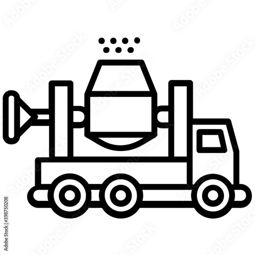 Construction site scaffolding in line icon 