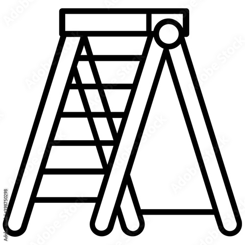 Carpentry ladder icon in line design 