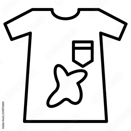 Shirt with stains on it, line vector icon