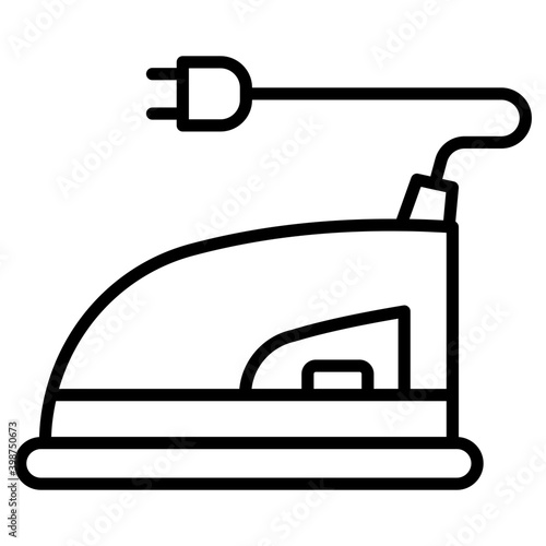 Home appliance, iron line vector