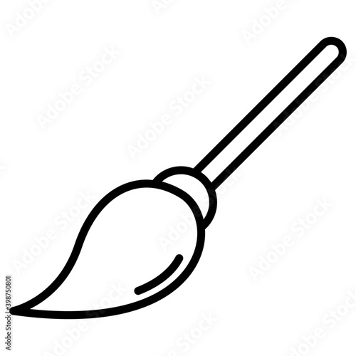 Broomstick, line design vector icon 