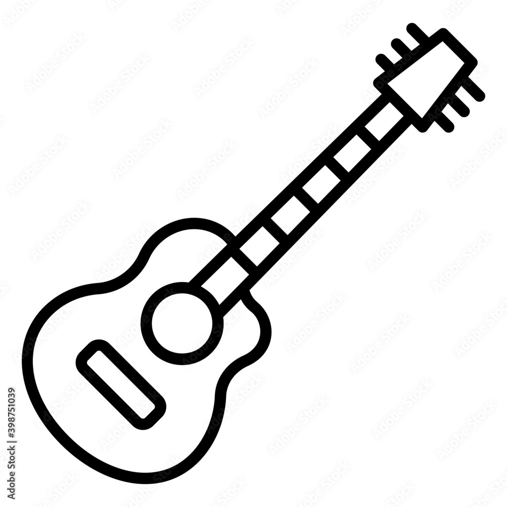 Guitar in line vector icon Guitar in line vector icon