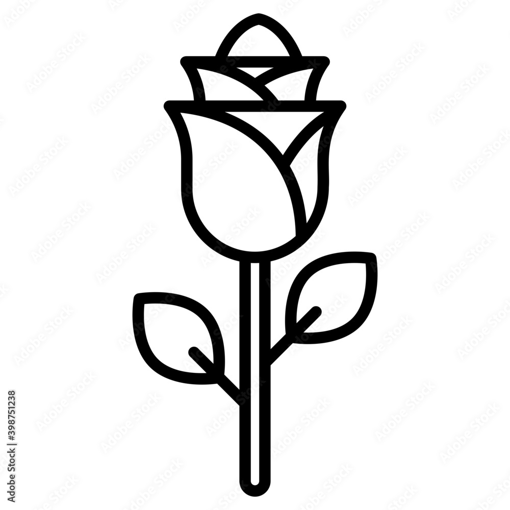 Flower in line vector icon Flower in line vector icon