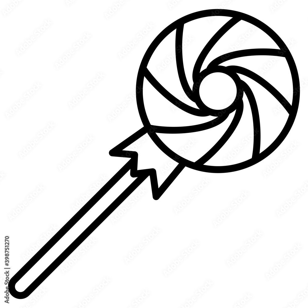 Lollipop in line vector icon Lollipop in line vector icon