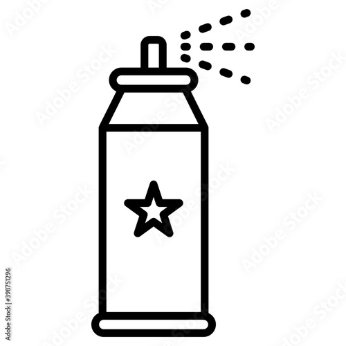 Aerosol spray in line vector icon