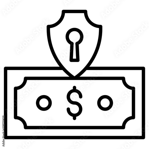 Line icon of secure transactions