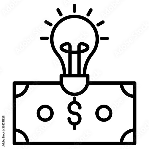 Financial idea icon in line design 