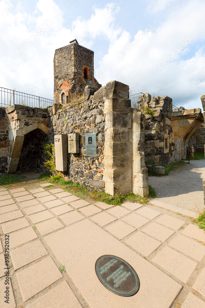 12th century medieval Stolpen castle, tomb of Countess Cosel, Stolpen, Germany