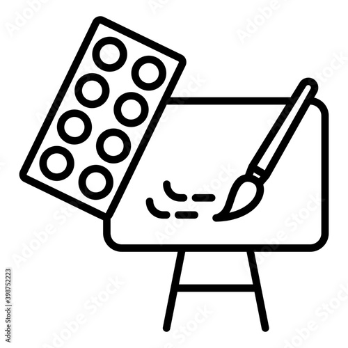 Icon of painting in line design.