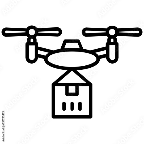 Drone shipment icon isolated on white background 