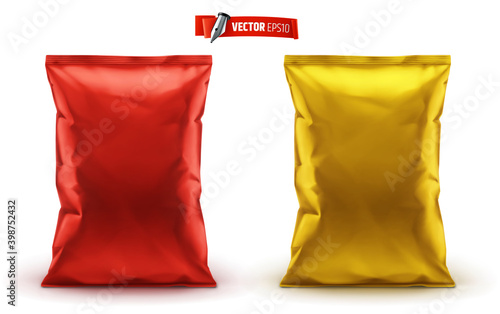 Emballages de chips de pomme de terre vectoriels sur fond blanc