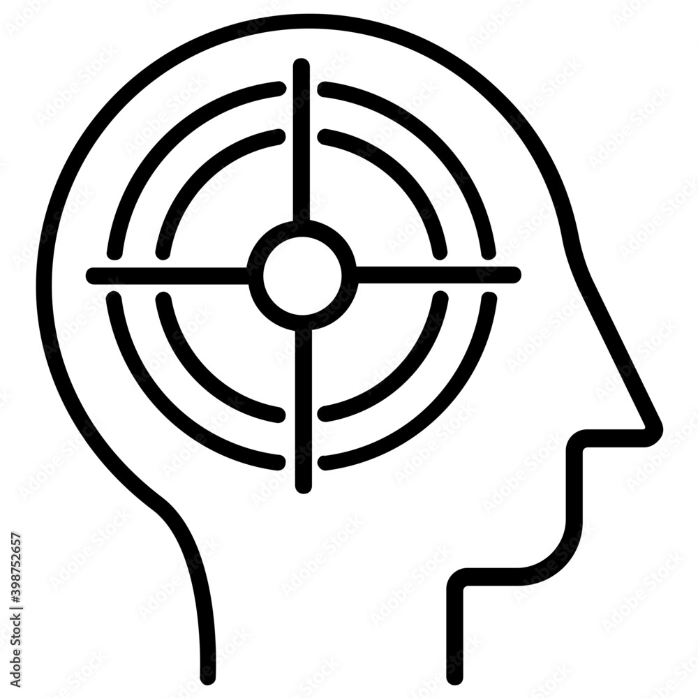 Obraz premium Mind target isolated on white background 